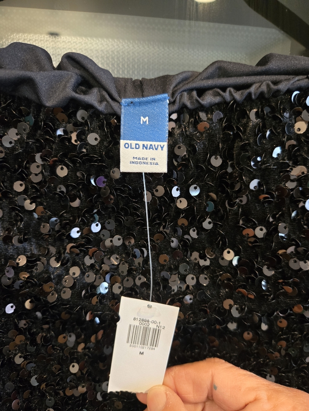 NWT. Black Sequin A Line Maxi Skirt . Size M - Picture 4 of 8